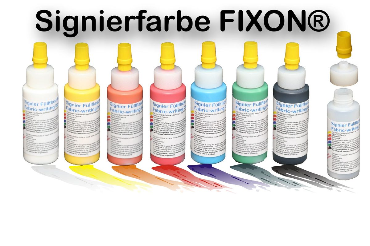 FIXON fillable fabric-writing bottle with components