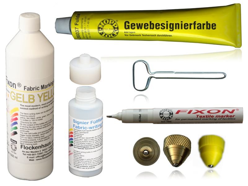 FIXON Textile Marker with bottle, tube and writing heads