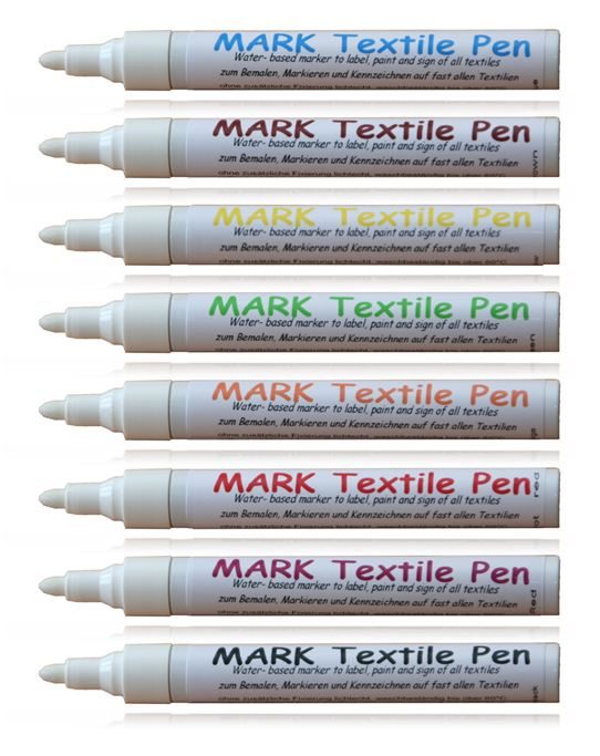 Mark Textile Pens in different colours