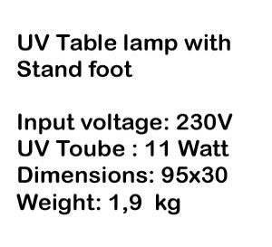 UV table lamp with stand specifications