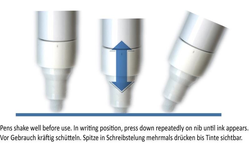 Activating the valve pen by pressing the tip