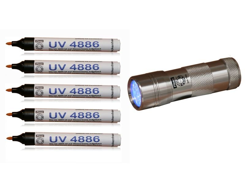 UV Marker 4886 – set of 10 with UV 12-LED lamp